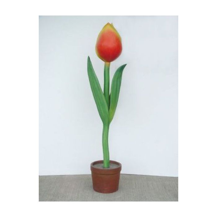 Tulpe mit rot-gelber Blüte übergroß XXL Dekorationsfigur