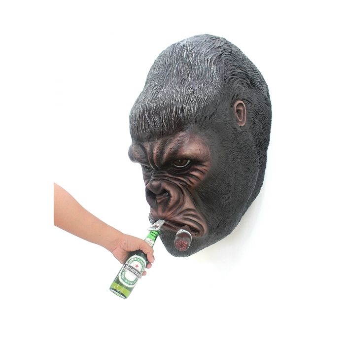 Gorillakopf mit Zigarre für Wand Flaschenöffner lebensgroß Flaschenöffner