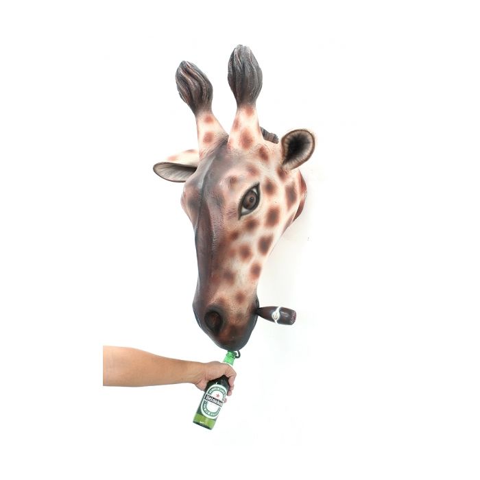 Giraffenkopf mit Zigarre Flaschenöffner lebensgroß Flaschenöffner