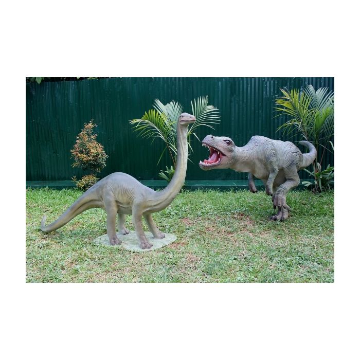 Dinosaurier Brachiosaurus und Tyrannosaurus klein lebensgroß Deko- & Werbefigur
