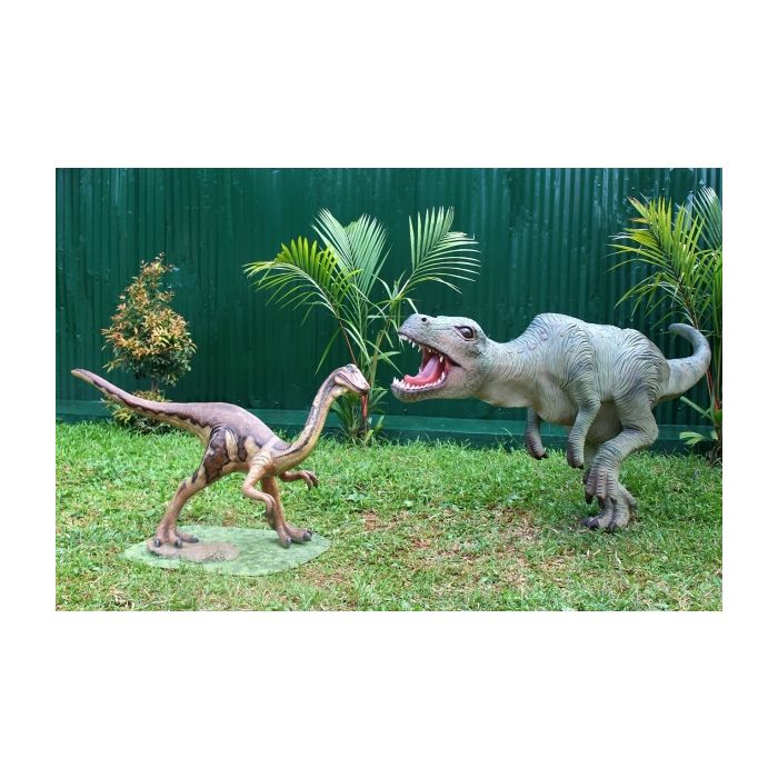 Dinosaurier Utahraptor und Tyrannosaurus klein lebensgroß Deko- & Werbefigur