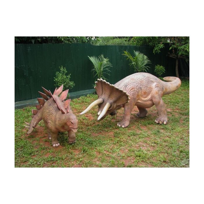 Dinosaurier Triceratops und Stegosaurus klein lebensgroß Deko- & Werbefigur