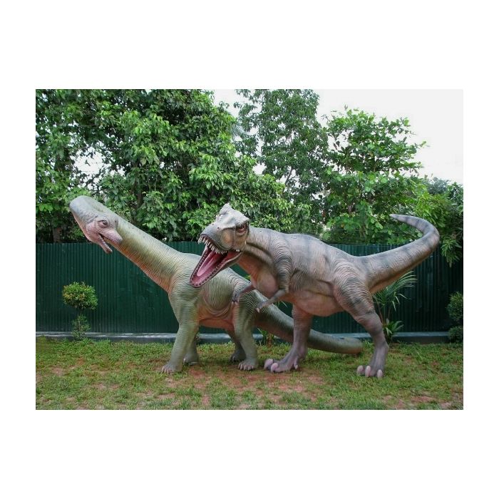 Dinosaurier Brachiosaurus und Tyrannosaurus lebensgroß Deko- & Werbefigur