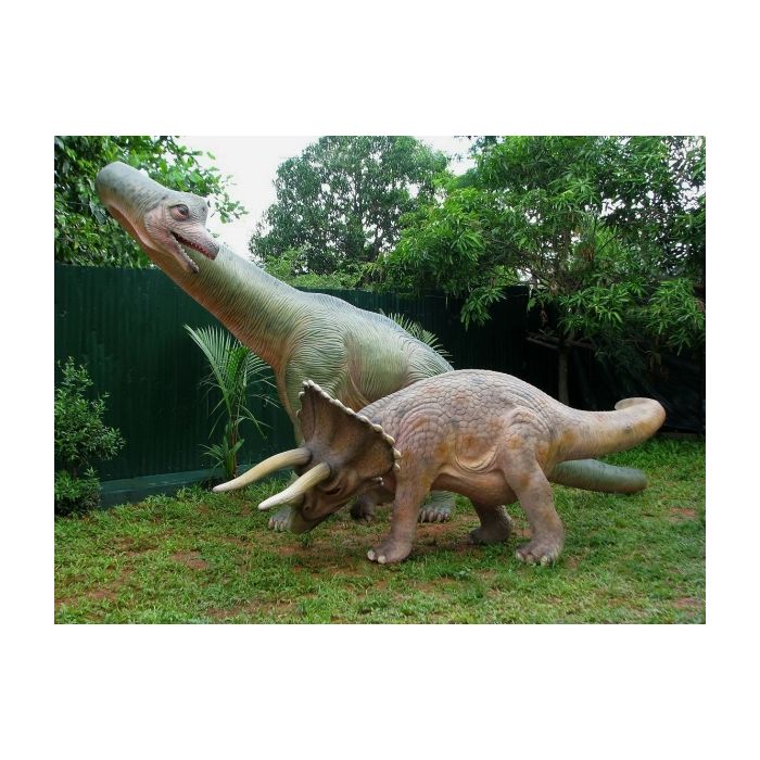 Dinosaurier Brachiosaurus und Triceratops lebensgroß Deko- & Werbefigur