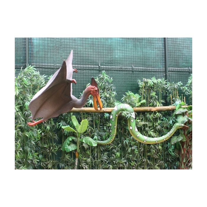 Dinosaurier Pterosaurus mit Anakonda lebensgroß Deko- & Werbefigur