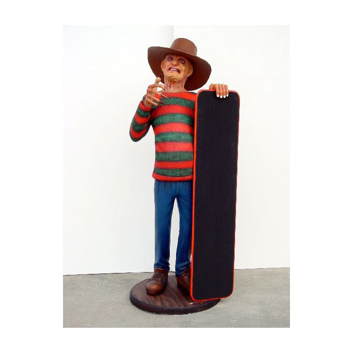 Freddy Krüger mit Angebotstafel lebensgroß Deko- & Werbefigur