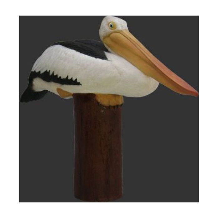 Pelikan auf Säule lebensgroß Dekorationsfigur