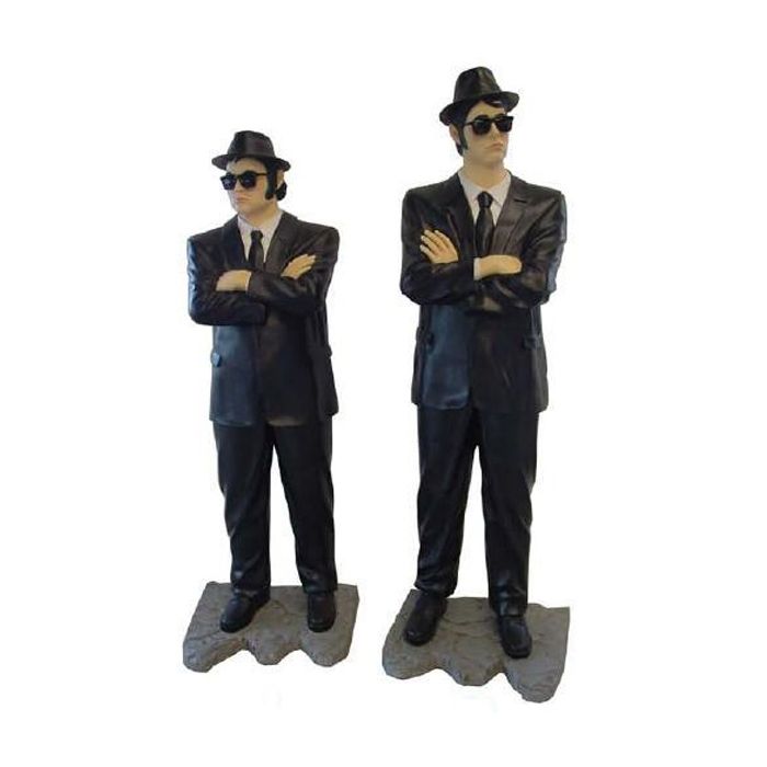 große Blues Brothers auf Asphalt lebensgroß Dekorationsfigur
