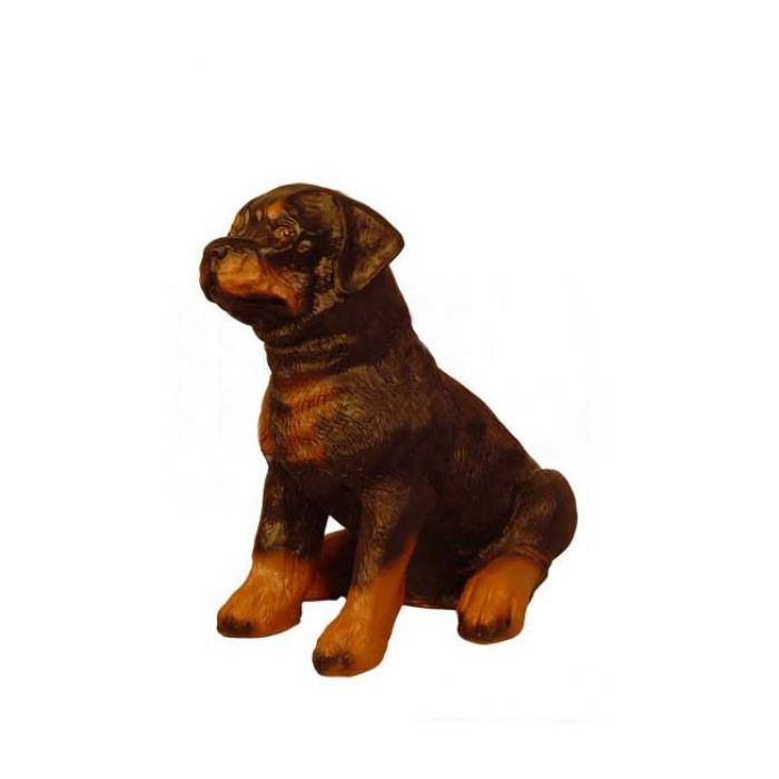 Sitzender Rottweiler lebensgroß Dekorationsfigur