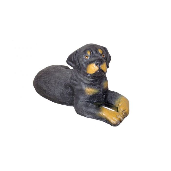 Rottweiler liegend Kampfhund lebensgroß Dekorationsfigur