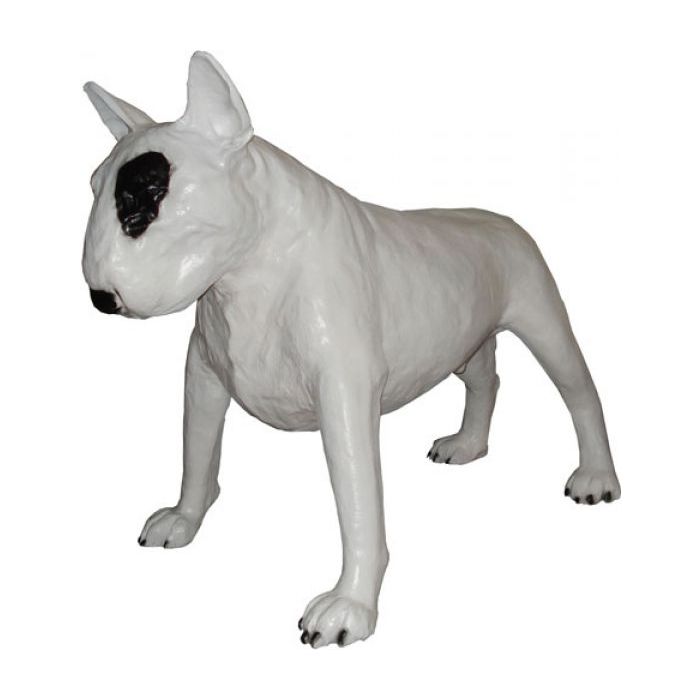 Bullterrier Kampfhund lebensgroß Dekorationsfigur
