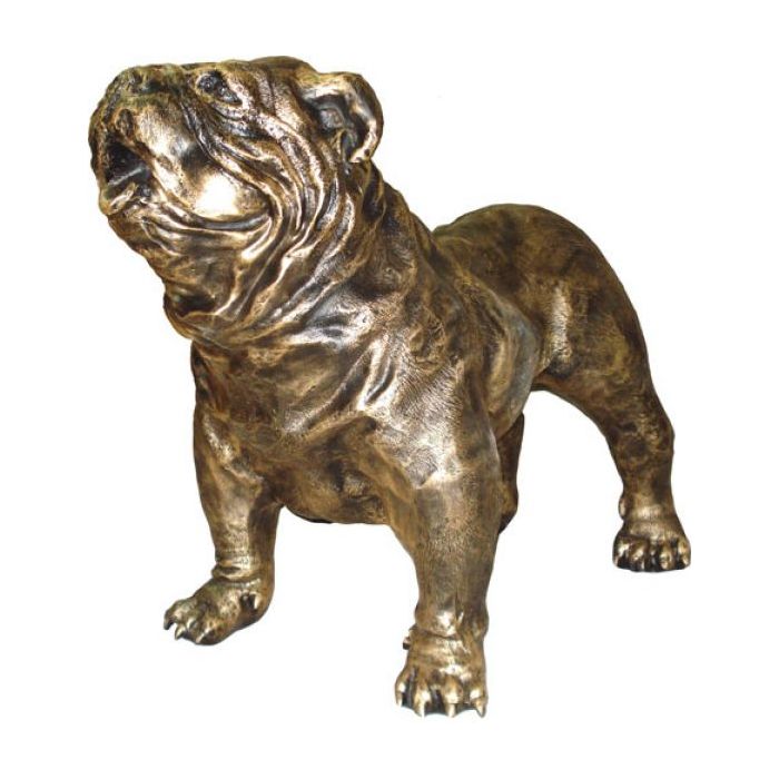 Golden Bulldog lebensgroß Dekorationsfigur