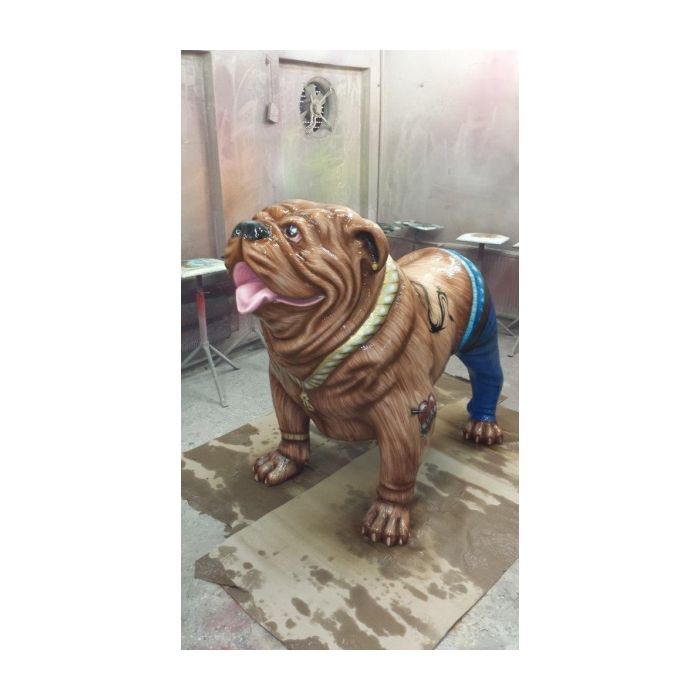 Golden Bulldog lebensgroß Dekorationsfigur