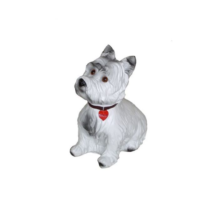 West Highland Terrier mit Halsband lebensgroß Dekorationsfigur