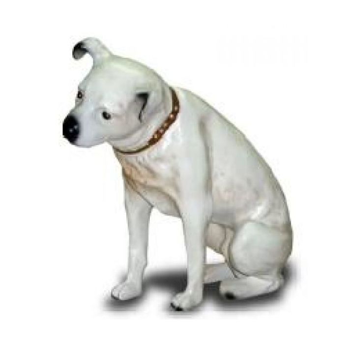 Pitbullterrier in Weiß Kampfhund lebensgroß Dekorationsfigur