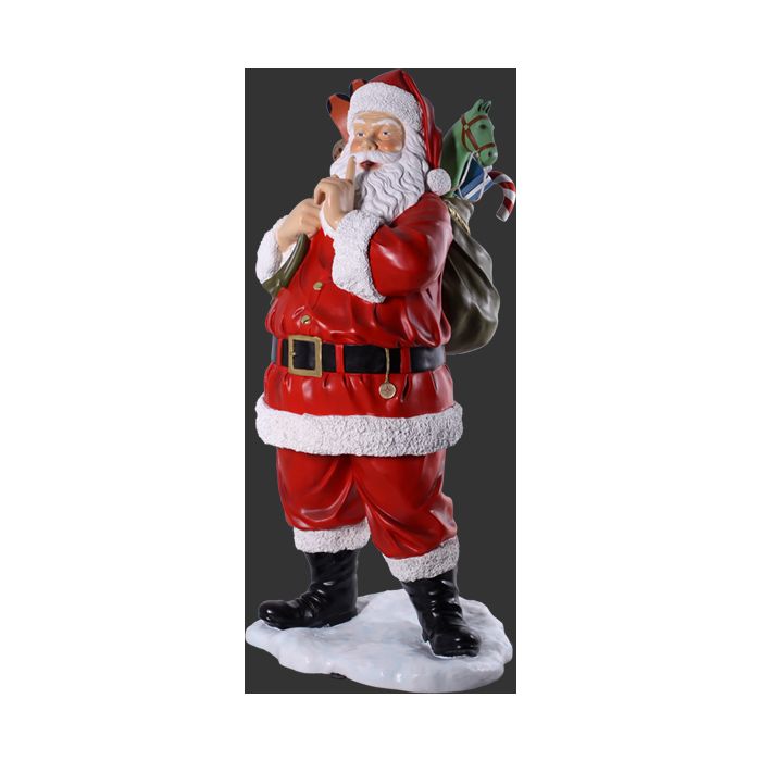 Weihnachtsmann mit Spielzeugsack lebensgroß Deko- & Werbefigur