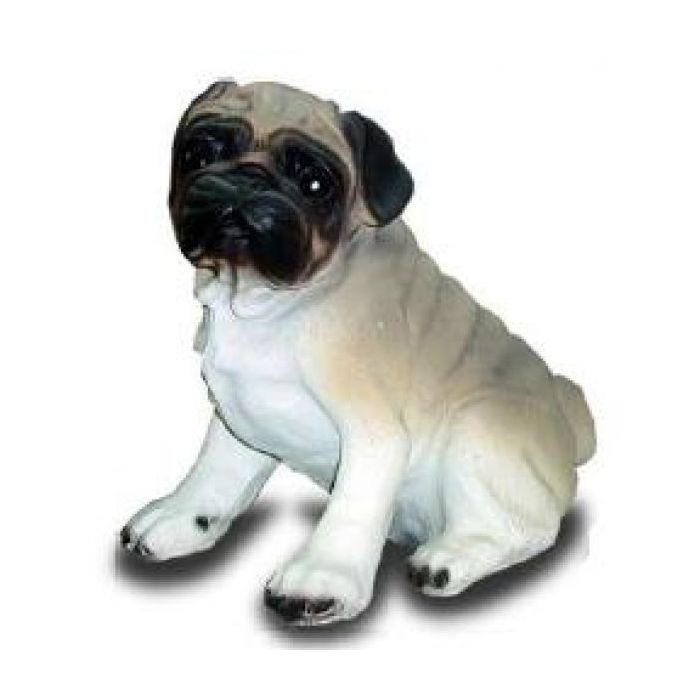 Mops sitzend lebensgroß Dekorationsfigur