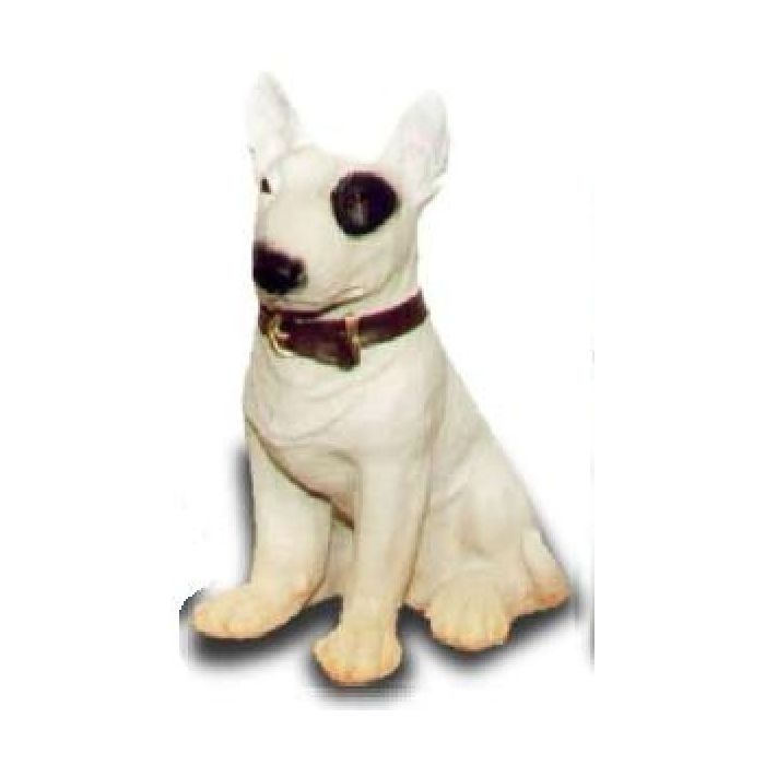 Bullterrier Kampfhund sitzend klein lebensgroß Dekorationsfigur