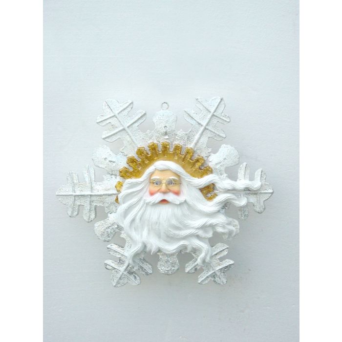 Weihnachtsmanngesicht mit Bart als Schneeflocke klein vergrößert Diverse Dekoelemente
