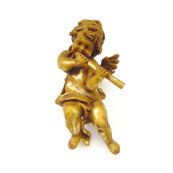 Engelputto mit Flöte verkleinert Dekorationsfigur