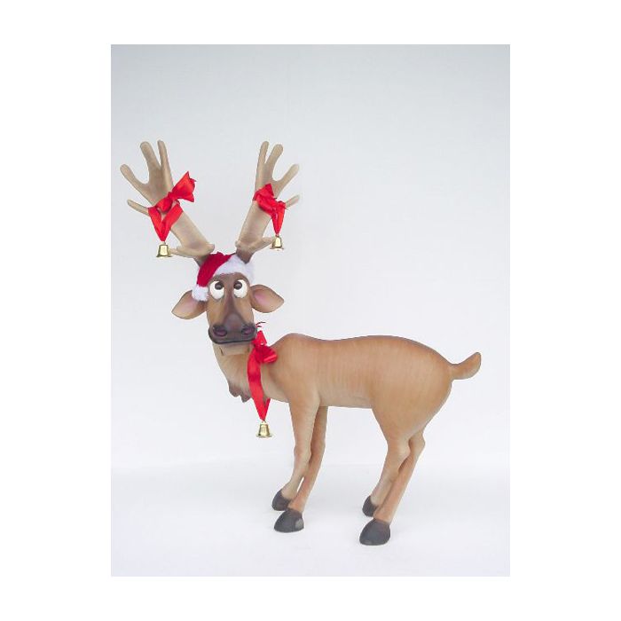 Rentier lustig weihnachtlich lebensgroß Dekorationsfigur