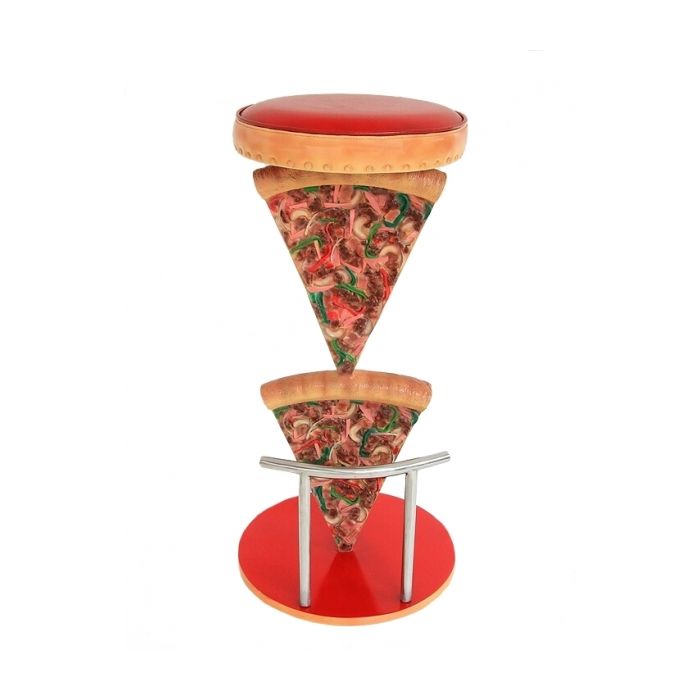 Pizzahocker 2 Pizzastücke vergrößert Sitzmöglichkeit