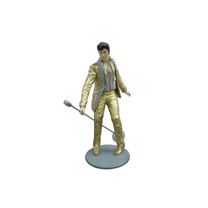 Elvisdouble  in Gold verkleinert Deko- & Werbefigur