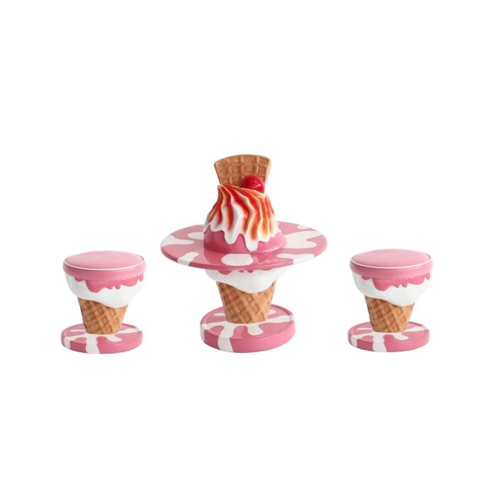 Eiscreme Tisch mit Stühlen vergrößert Sitzmöglichkeit, Tisch