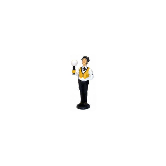 Diener mit Lampe verkleinert Dekorationsfigur