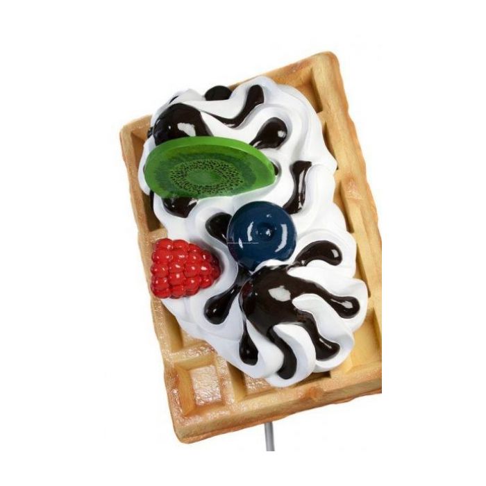 Waffel mit Sahne und Obst übergroß XXL Deko- & Werbefigur