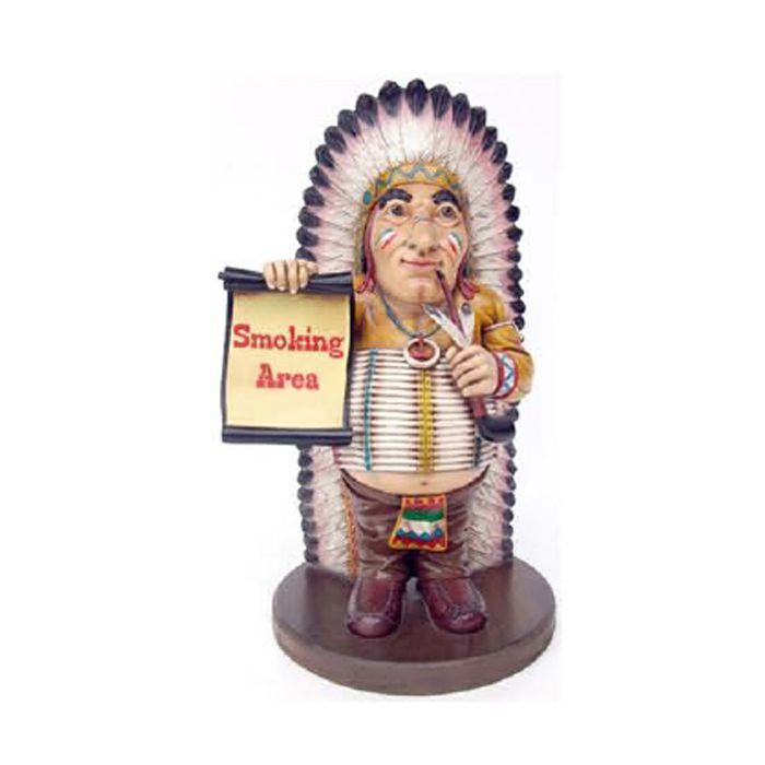rauchender Indianer *Smoking Area* verkleinert Dekorationsfigur