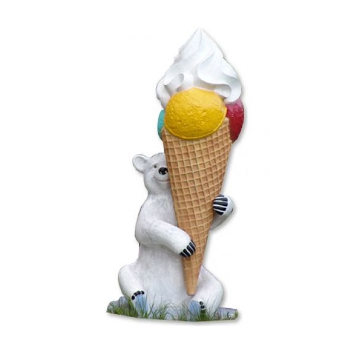 Eisbär mit Eistüte verkleinert Deko- & Werbefigur