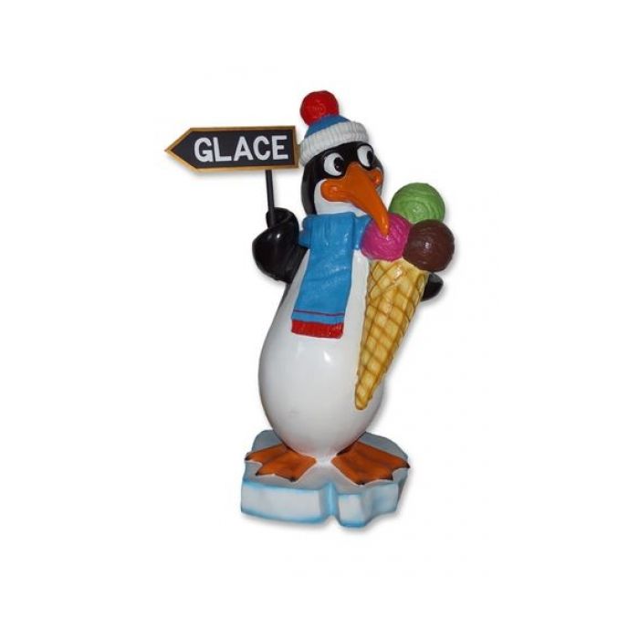 Pinguin mit Eis vergrößert Deko- & Werbefigur