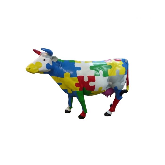 Designerkuh Puzzle lebensgroß Deko- & Werbefigur
