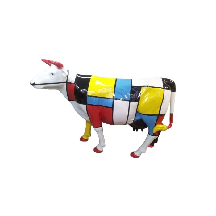 Designerkuh mit Kästchen lebensgroß Deko- & Werbefigur
