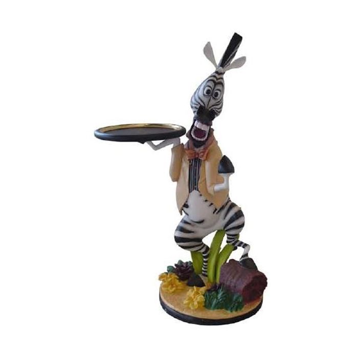 Zebra als Butler verkleinert Dekorationsfigur