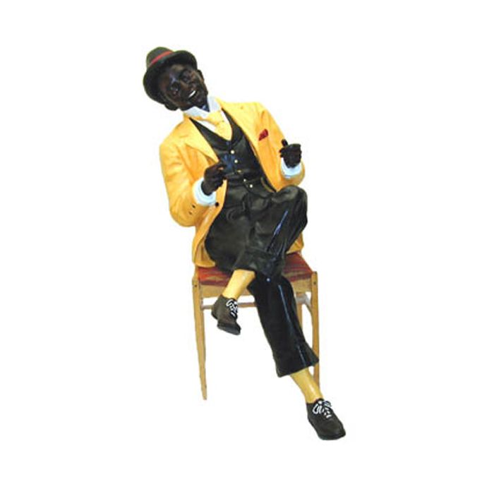 Negro lesend lebensgroß Dekorationsfigur