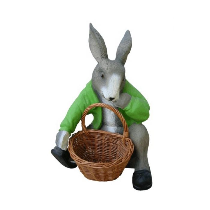 Osterhase mit Korb lebensgroß Dekorationsfigur
