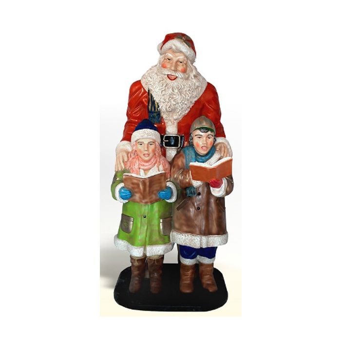 Weihnachtsmann mit 2 Kindern lebensgroß Deko- & Werbefigur