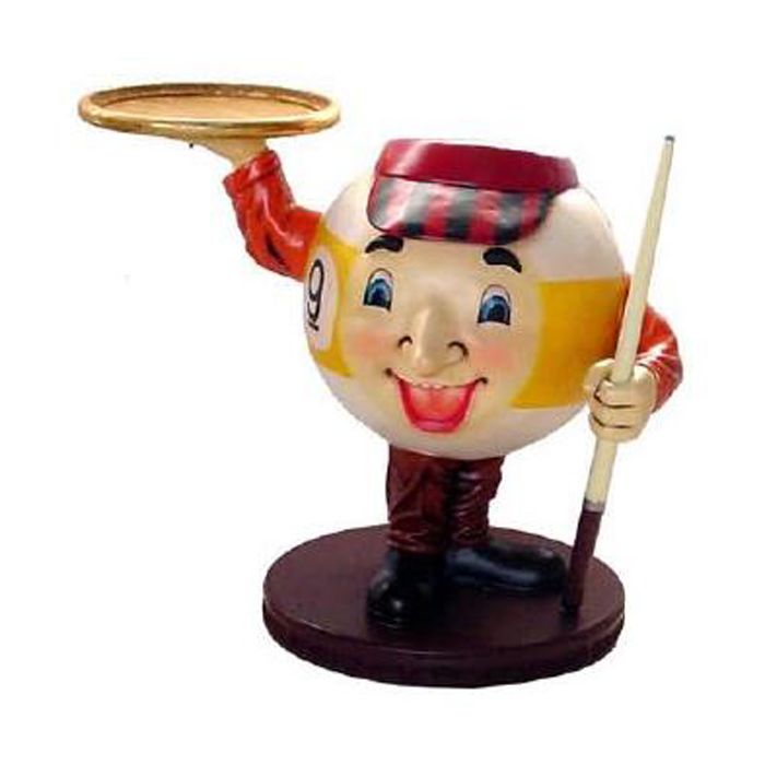 Billiardkugel als Butler lebensgroß Dekorationsfigur