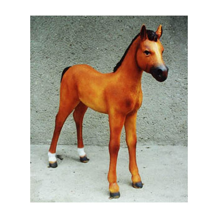 Pferd Fohlen hellbraun lebensgroß Dekorationsfigur