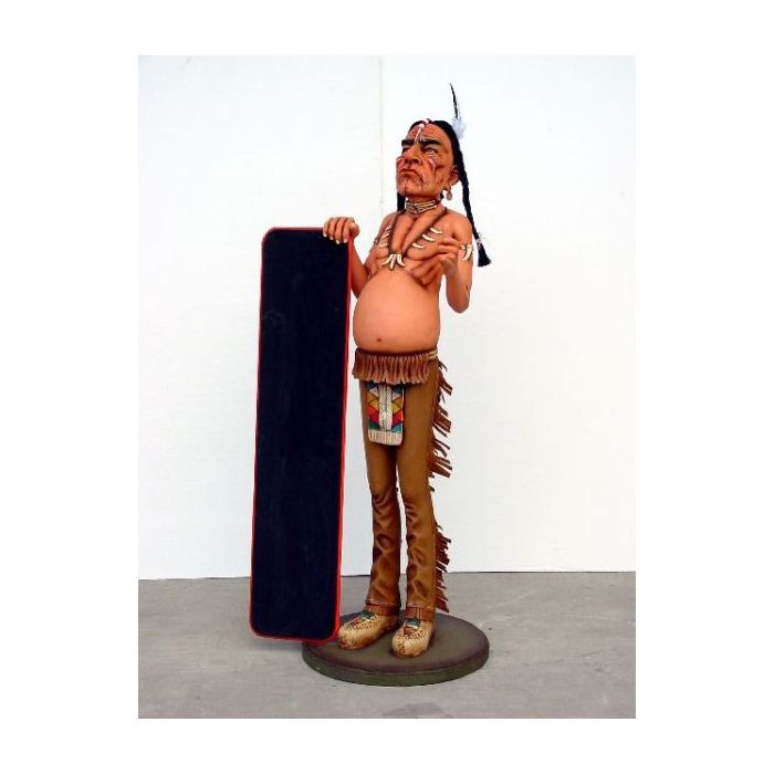 Indianer mit Menütafel lebensgroß Deko- & Werbefigur