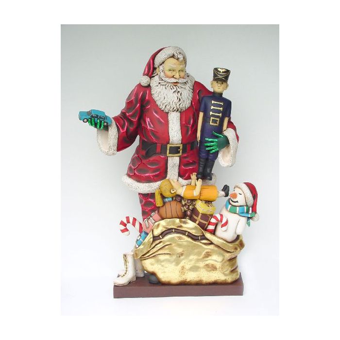 Weihnachsmann mit Geschenken lebensgroß Deko- & Werbefigur