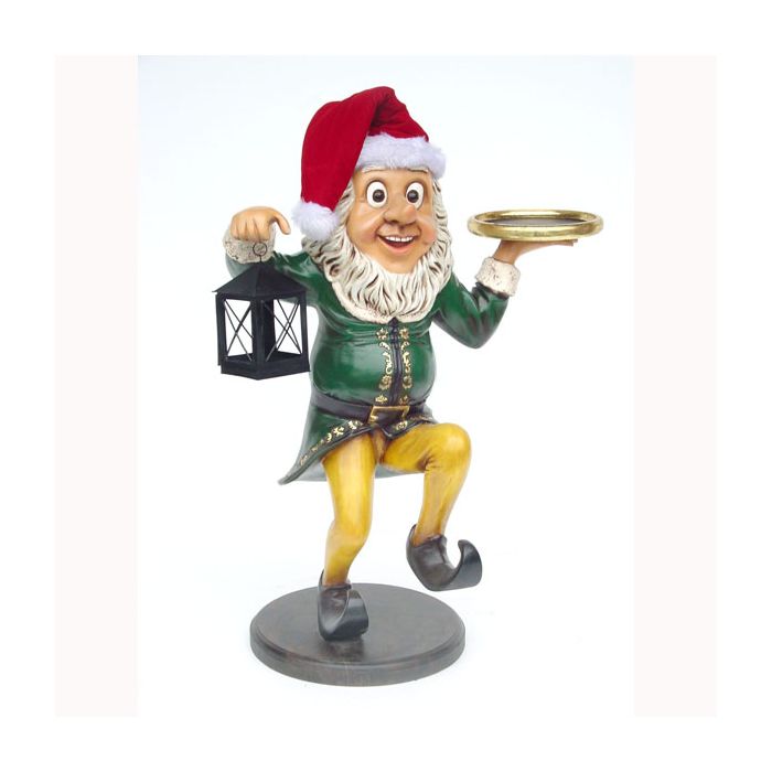 Elf Butler mit Laterne lebensgroß Dekorationsfigur