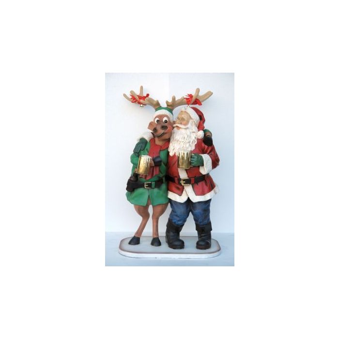 Weihnachtsmann Happy Hour lebensgroß Deko- & Werbefigur