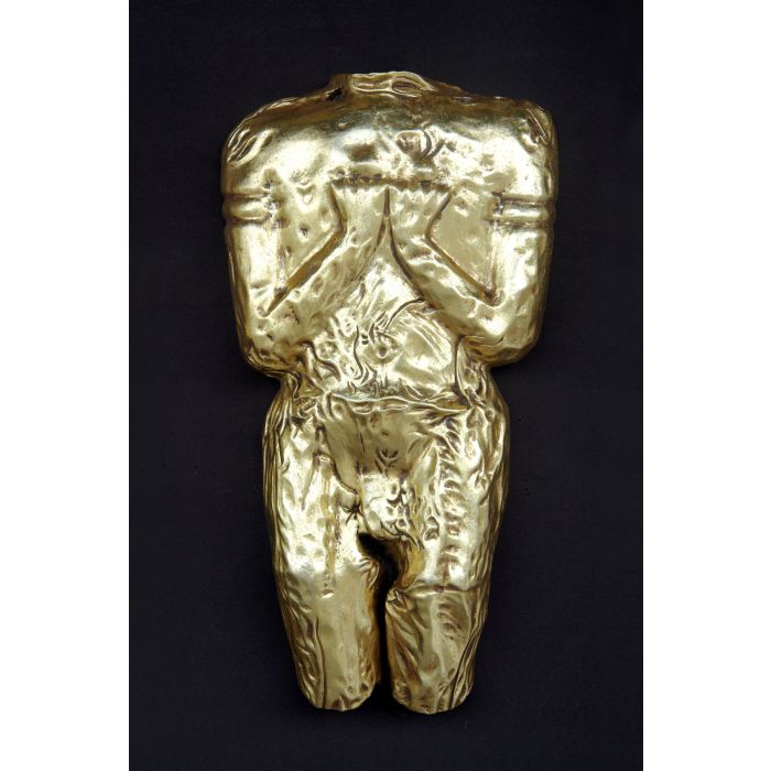 männlicher goldener Torso lebensgroß Dekorationsfigur