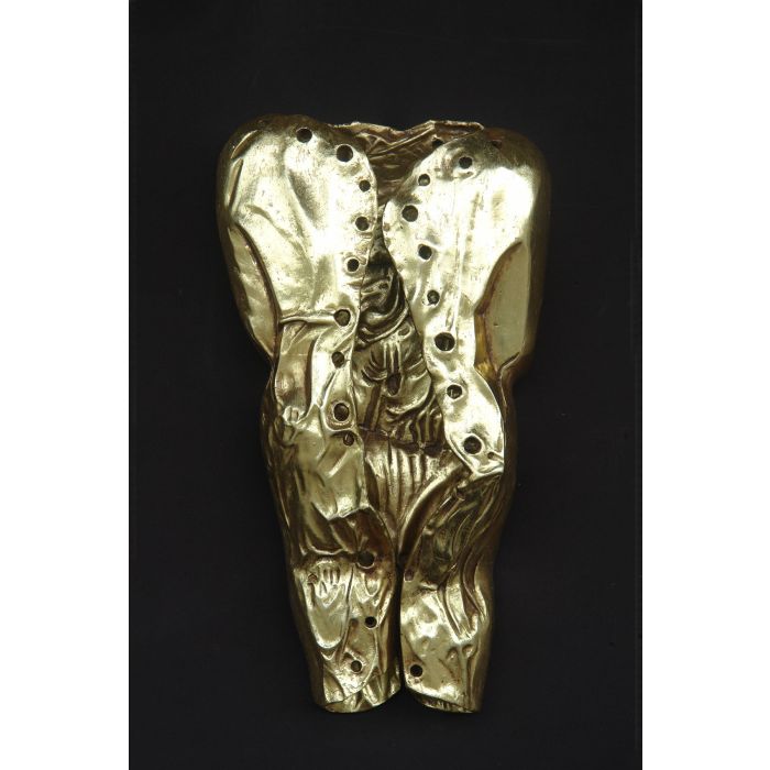 goldener männlicher Torso lebensgroß Dekorationsfigur