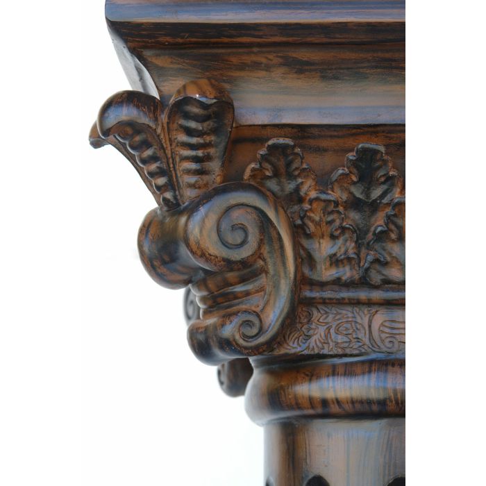 Große Säule in dunkler Holzoptik lebensgroß Säule