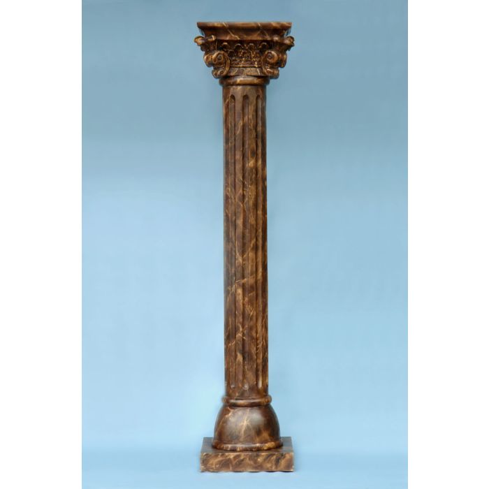 Große Säule in brauner Marmoroptik lebensgroß Säule