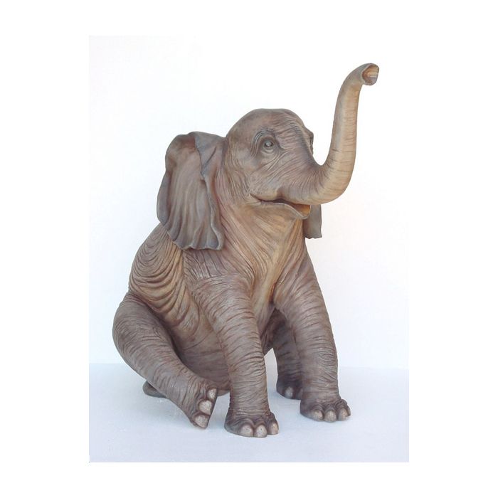 Baby Elefant sitzend lebensgroß Deko- & Werbefigur
